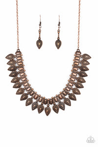 Paparazzi "When the Huntress Becomes the Hunted" Copper Necklace & Earring Set Paparazzi Jewelry