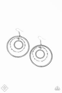 Paparazzi "Texture Takeover" FASHION FIX Silver Earrings Paparazzi Jewelry