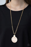 Paparazzi "A Top-SHELLer" Gold Necklace & Earring Set Paparazzi Jewelry