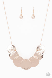 Paparazzi "Radial Waves" Rose Gold Necklace & Earring Set Paparazzi Jewelry