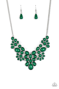 Paparazzi "Bohemian Banquet" Green Necklace & Earring Set Paparazzi Jewelry