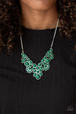 Paparazzi "Bohemian Banquet" Green Necklace & Earring Set Paparazzi Jewelry