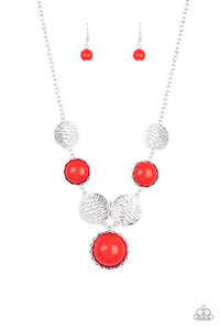 Paparazzi "Bohemian Bombshell" Red Necklace & Earring Set Paparazzi Jewelry