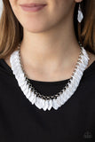 Paparazzi "Super Bloom" White Necklace & Earring Set Paparazzi Jewelry