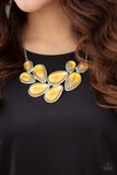 Paparazzi "Iridescently Irresistible" Yellow Necklace & Earring Set Paparazzi Jewelry