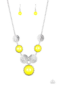 Paparazzi "Bohemian Bombshell" Yellow Necklace & Earring Set Paparazzi Jewelry