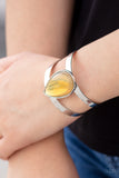Paparazzi "Optimal Opalescence" Yellow Opalescent Stone Silver Bracelet Paparazzi Jewelry