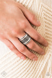 Paparazzi "Let it LAYER" 404 FASHION FIX Simply Santa Fe June 2020 Silver Stacked Band Ring Paparazzi Jewelry