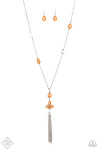 Paparazzi "Eden Dew" FASHION FIX Orange Necklace & Earring Set Paparazzi Jewelry