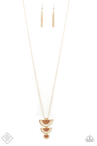 Paparazzi "Serene Sheen" FASHION FIX Gold Necklace & Earring Set Paparazzi Jewelry