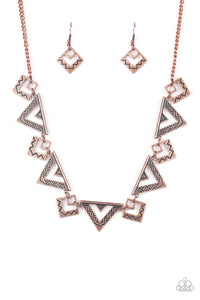 Paparazzi VINTAGE VAULT "Giza Goals" Copper Necklace & Earring Set Paparazzi Jewelry