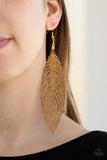 Paparazzi "Feather Fantasy" Gold Earrings Paparazzi Jewelry