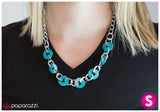 Paparazzi "An Open DISCussion" Blue Necklace & Earring Set Paparazzi Jewelry