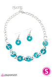 Paparazzi "An Open DISCussion" Blue Necklace & Earring Set Paparazzi Jewelry