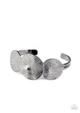 Paparazzi "Urban Aftershock" Black Gunmetal Hammered Disc Cuff Bracelet Paparazzi Jewelry