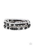 Paparazzi "Stacked Style Maker" Black Bracelet Paparazzi Jewelry