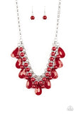 Paparazzi "Endless Effervescence" Red Necklace & Earring Set Paparazzi Jewelry