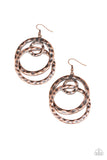 Paparazzi "Modern Relic" Copper Earrings Paparazzi Jewelry