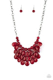 Paparazzi "Sorry To Burst Your Bubble" Red Necklace & Earring Set Paparazzi Jewelry