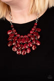 Paparazzi "Sorry To Burst Your Bubble" Red Necklace & Earring Set Paparazzi Jewelry