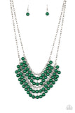 Paparazzi VINTAGE VAULT "Bubbly Boardwalk" Green Necklace & Earring Set Paparazzi Jewelry