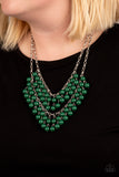 Paparazzi VINTAGE VAULT "Bubbly Boardwalk" Green Necklace & Earring Set Paparazzi Jewelry