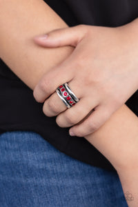 Paparazzi VINTAGE VAULT "Dauntless Shine" Red Ring Paparazzi Jewelry