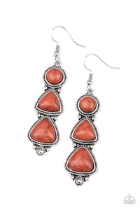 Paparazzi "New Frontier" Brown Stone Silver Earrings Paparazzi Jewelry