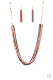 Paparazzi "Beat Box Queen" Copper Necklace & Earring Set Paparazzi Jewelry