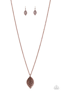 Paparazzi "Just Be-LEAF" Copper Leaf Charm Necklace & Earring Set Paparazzi Jewelry