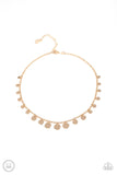 Paparazzi "Minimal Magic" Gold Disc Choker Necklace & Earring Set Paparazzi Jewelry