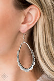 Paparazzi "RUFFLE Around the Edges" FASHION FIX Sunset Sightings August 2020 Silver Earrings Paparazzi Jewelry