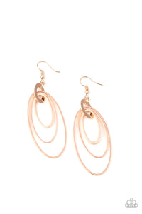 Paparazzi VINTAGE VAULT "Shimmer Surge" Rose Gold Earrings Paparazzi Jewelry