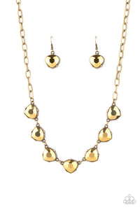 Paparazzi VINTAGE VAULT "Star Quality Sparkle" Brass Necklace & Earring Set Paparazzi Jewelry