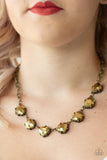 Paparazzi VINTAGE VAULT "Star Quality Sparkle" Brass Necklace & Earring Set Paparazzi Jewelry