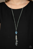 Paparazzi "Fringe Flavor" Blue Necklace & Earring Set Paparazzi Jewelry