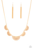 Paparazzi "Fanned Out Fashion" Gold Necklace & Earring Set Paparazzi Jewelry