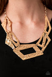 Paparazzi "Break The Mold" Gold Necklace & Earring Set Paparazzi Jewelry