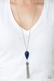 Paparazzi VINTAGE VAULT "Zen Generation" Blue Necklace & Earring Set Paparazzi Jewelry