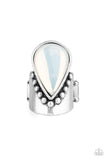 Paparazzi VINTAGE VAULT "Opal Mist" White Ring Paparazzi Jewelry