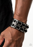 Paparazzi VINTAGE VAULT "Throttle It Out" Black Mens Urban Unisex Bracelet Paparazzi Jewelry