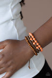Paparazzi "Renewable Energy" Orange Stone Brown Urban Bracelet Paparazzi Jewelry