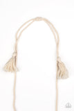 Paparazzi VINTAGE VAULT "Macrame Mantra" White Necklace & Earring Set Paparazzi Jewelry