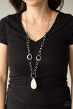 Paparazzi "Recycled Refinement" White Necklace & Earring Set Paparazzi Jewelry