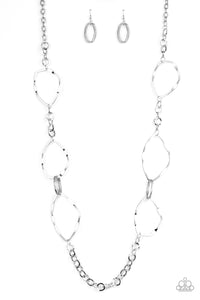 Paparazzi "Abstract Artifact'' Silver Necklace & Earring Set Paparazzi Jewelry