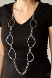 Paparazzi "Abstract Artifact'' Silver Necklace & Earring Set Paparazzi Jewelry