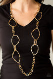 Paparazzi "Abstract Artifact'' Gold Necklace & Earring Set Paparazzi Jewelry