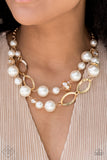 Paparazzi "High Roller Status" FASHION FIX Gold Necklace & Earring Set Paparazzi Jewelry