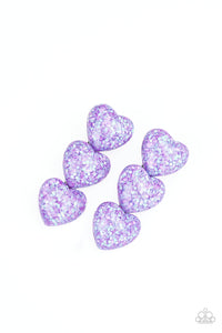 Paparazzi "Heart Full of Confetti" Purple Hair Clip Paparazzi Jewelry