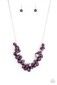 Paparazzi "Battle of The Bombshells" Purple Necklace & Earring Set Paparazzi Jewelry